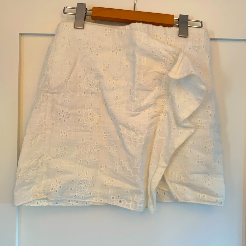 White zara mini skirt
